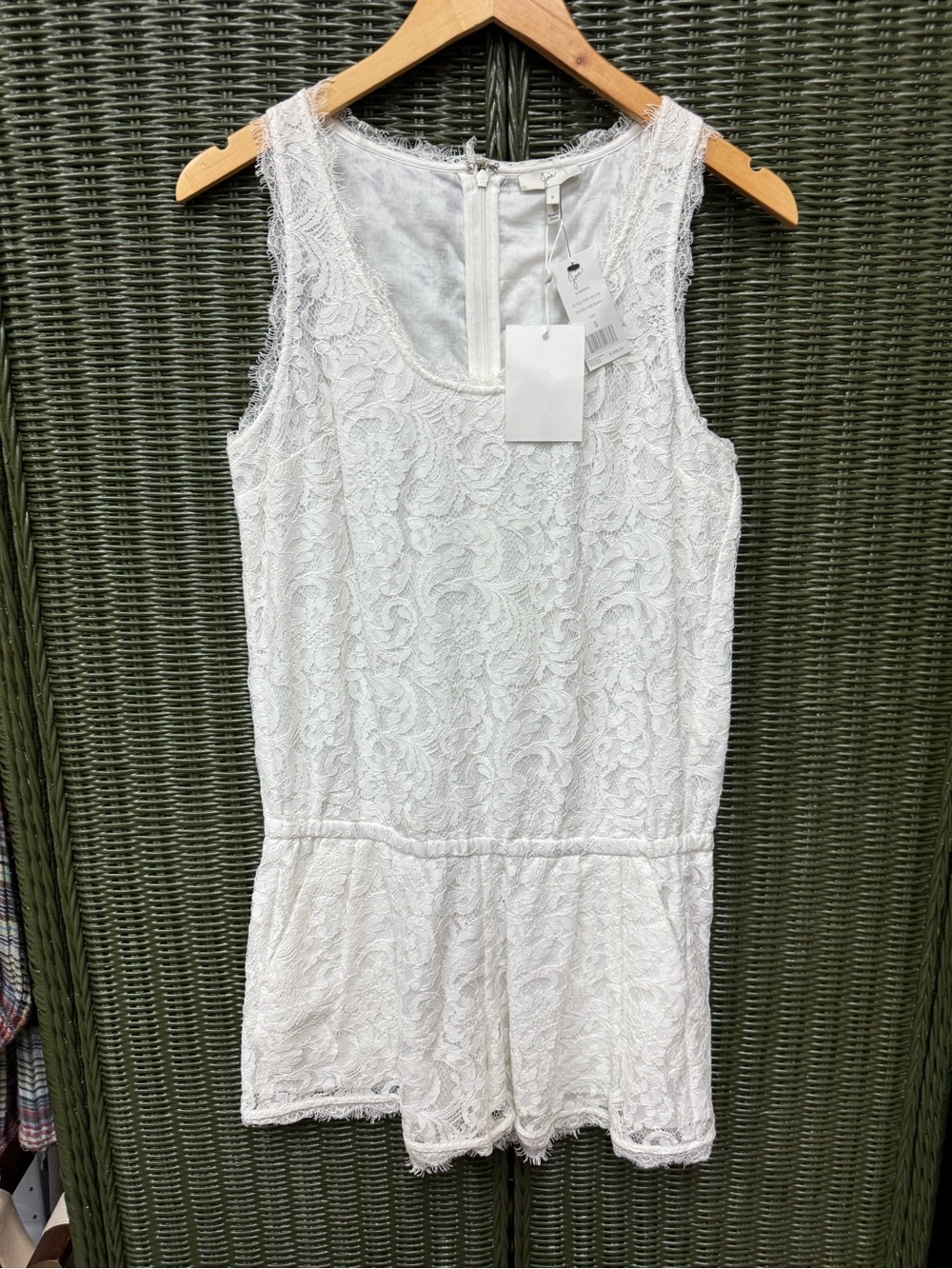 Joie Porcelain White Lace Jardeene Romper NWT S